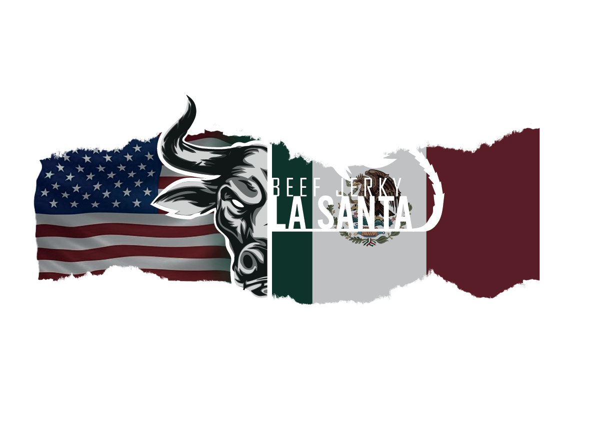 United States and Mexico heritage artwork for La Santa Beef Jerky